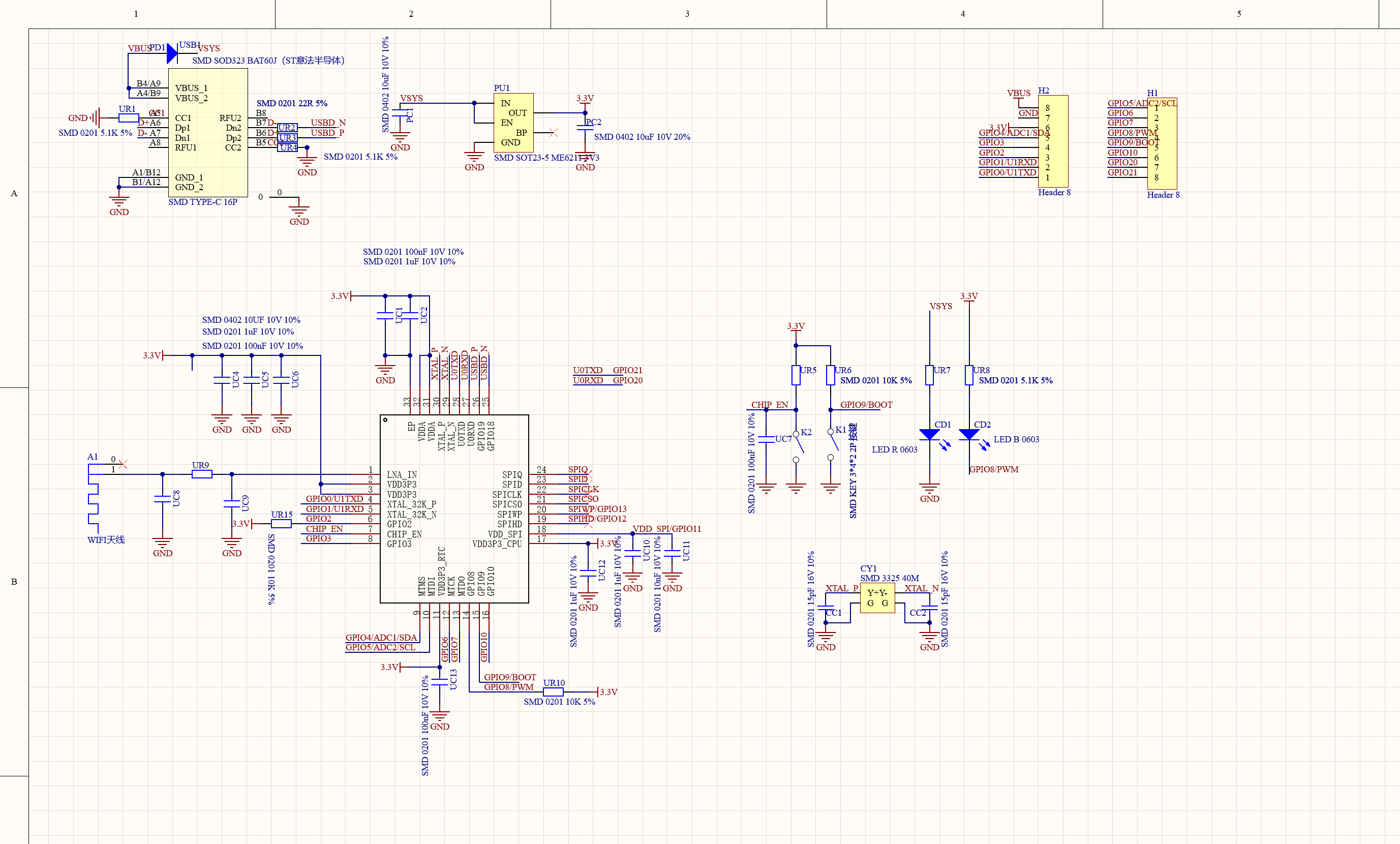 超级紧凑型ESP32-C3模块