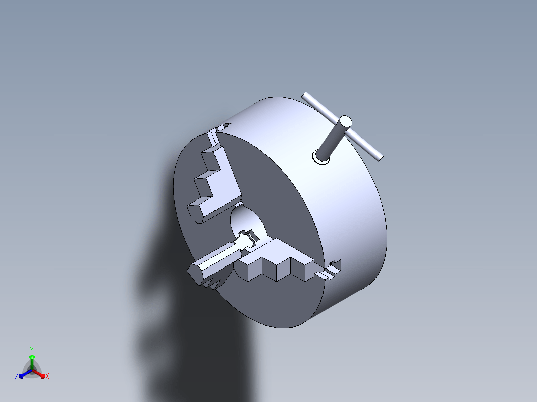 车床夹具三爪卡盘三维模型设计