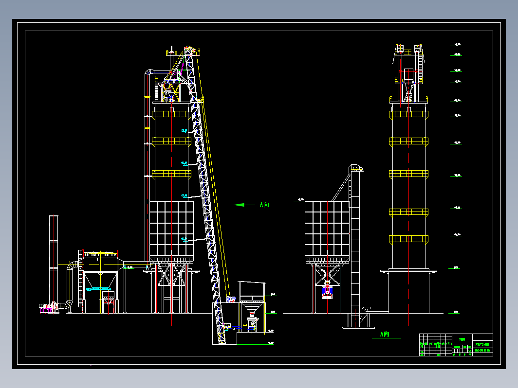 石灰窑炉立面工艺图