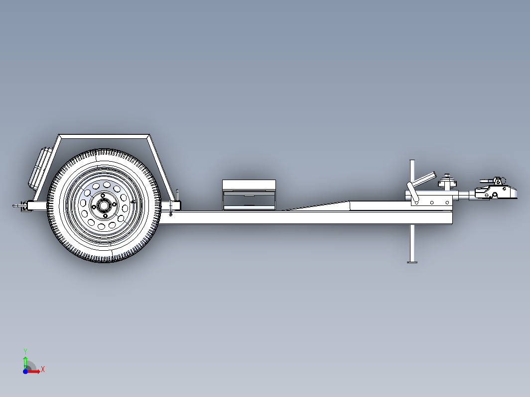 2.5Kg拖车3D数模图纸+STEP格式