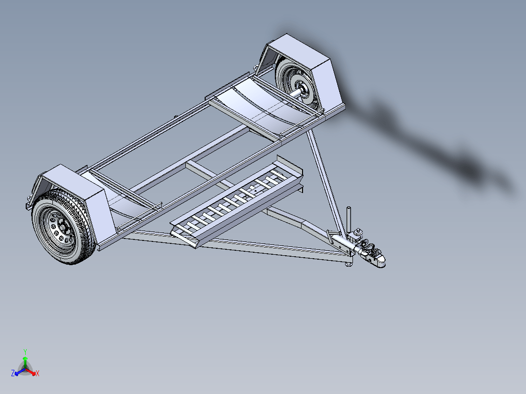 2.5Kg拖车3D数模图纸+STEP格式