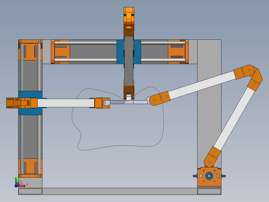 三轴机械结构3D图纸 Solidworks设计