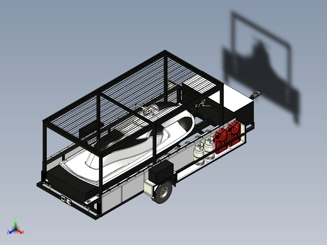 游艇拖车 domocad3d 