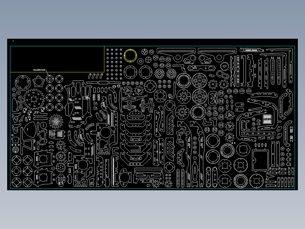 叉车激光切割立体拼图图纸 cad dxf格式