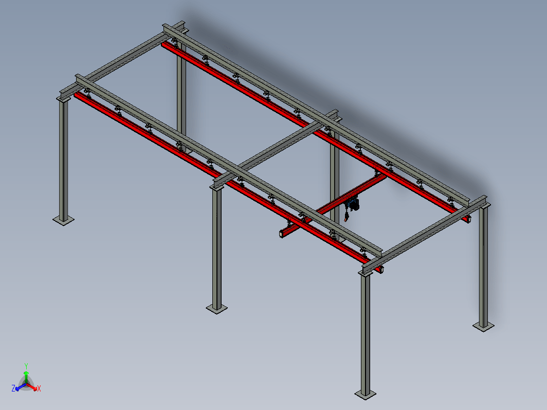 10mx4mx3.8m龙门架+KBK+0.5吨电葫芦，适用于起重吊装