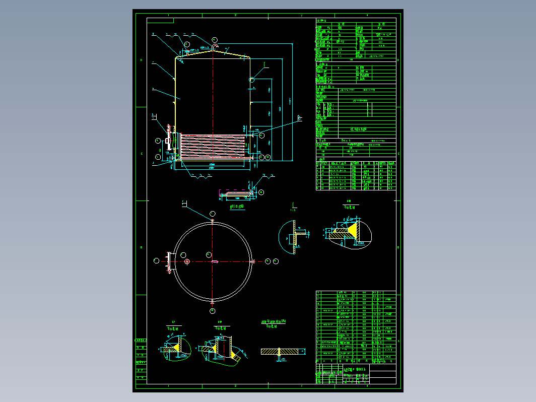 常压贮罐φ5800×6cad图CAD设计图