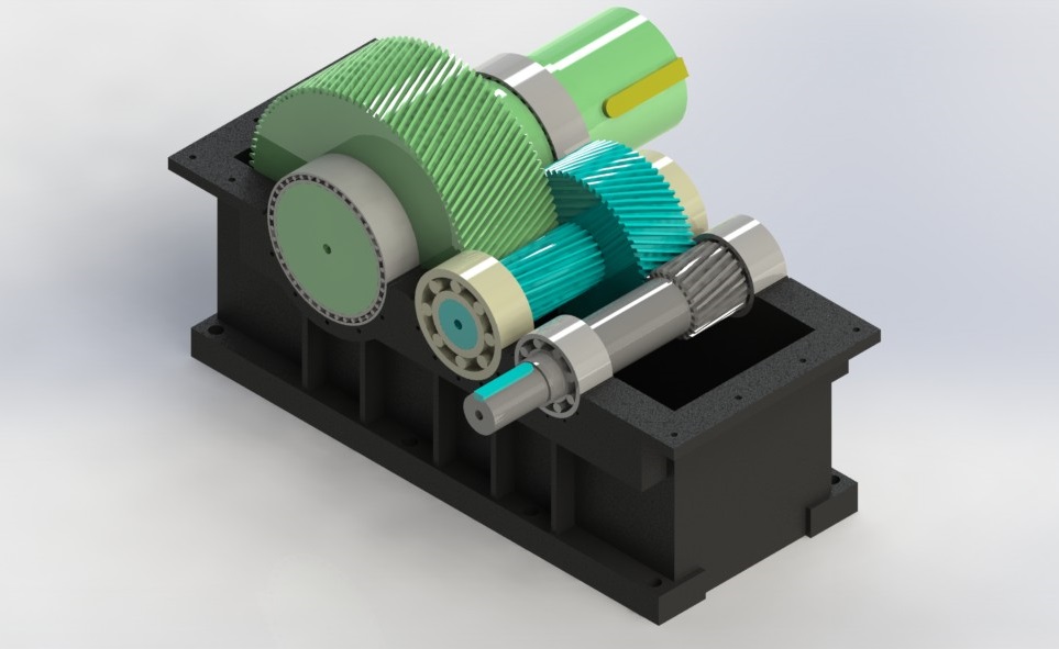 reductor gearbox二级斜齿轮减速箱