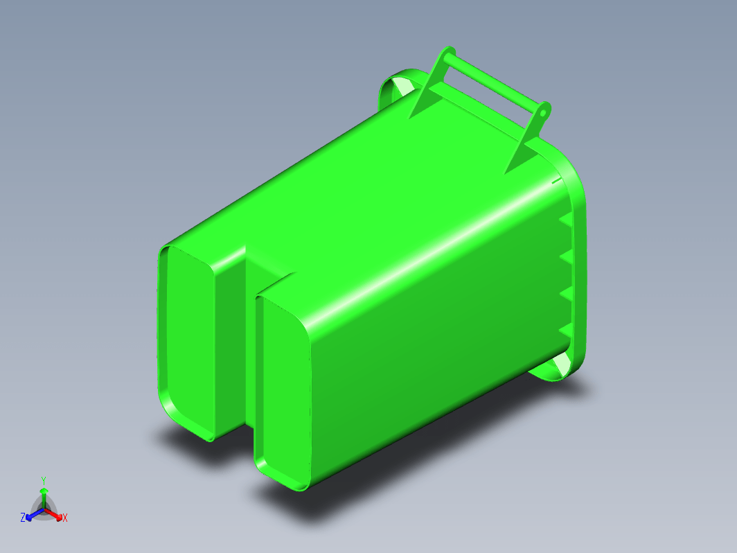 大型工业无盖垃圾桶三维UG12.0无参