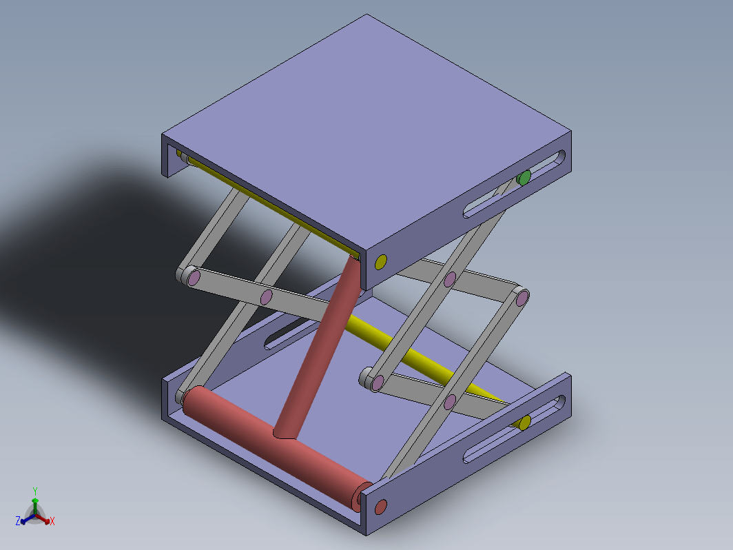 简易升降台结构3D图纸 Solidworks设计