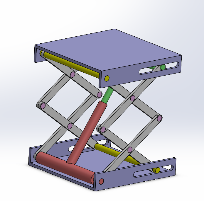 简易升降台结构3D图纸 Solidworks设计