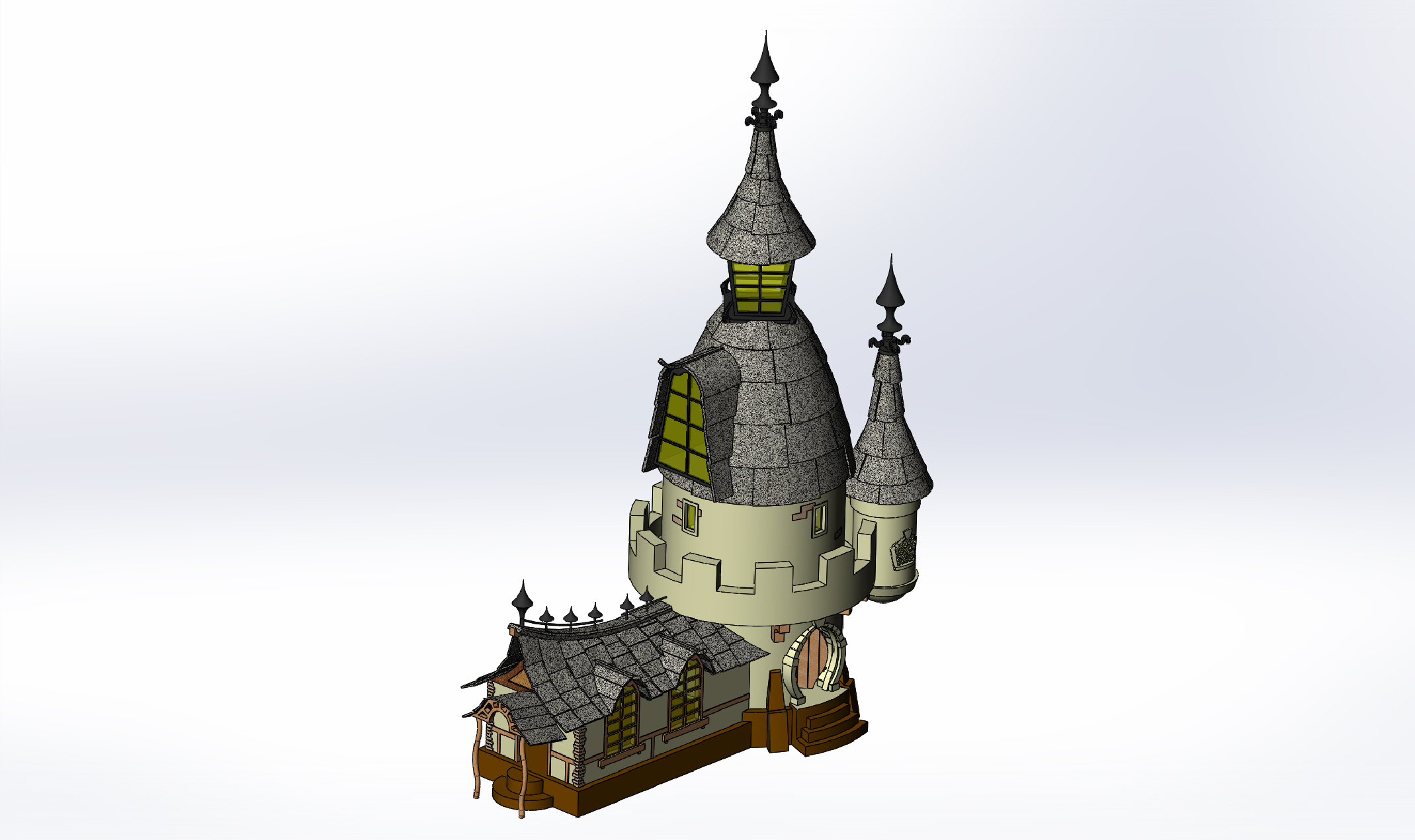 童话里的城堡小屋模型
