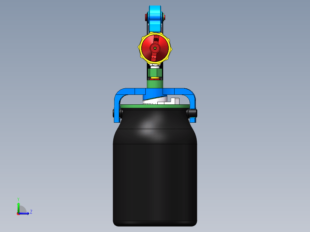 手持式气动喷枪系统结构设计三维SW2012带参+CAD+说明书