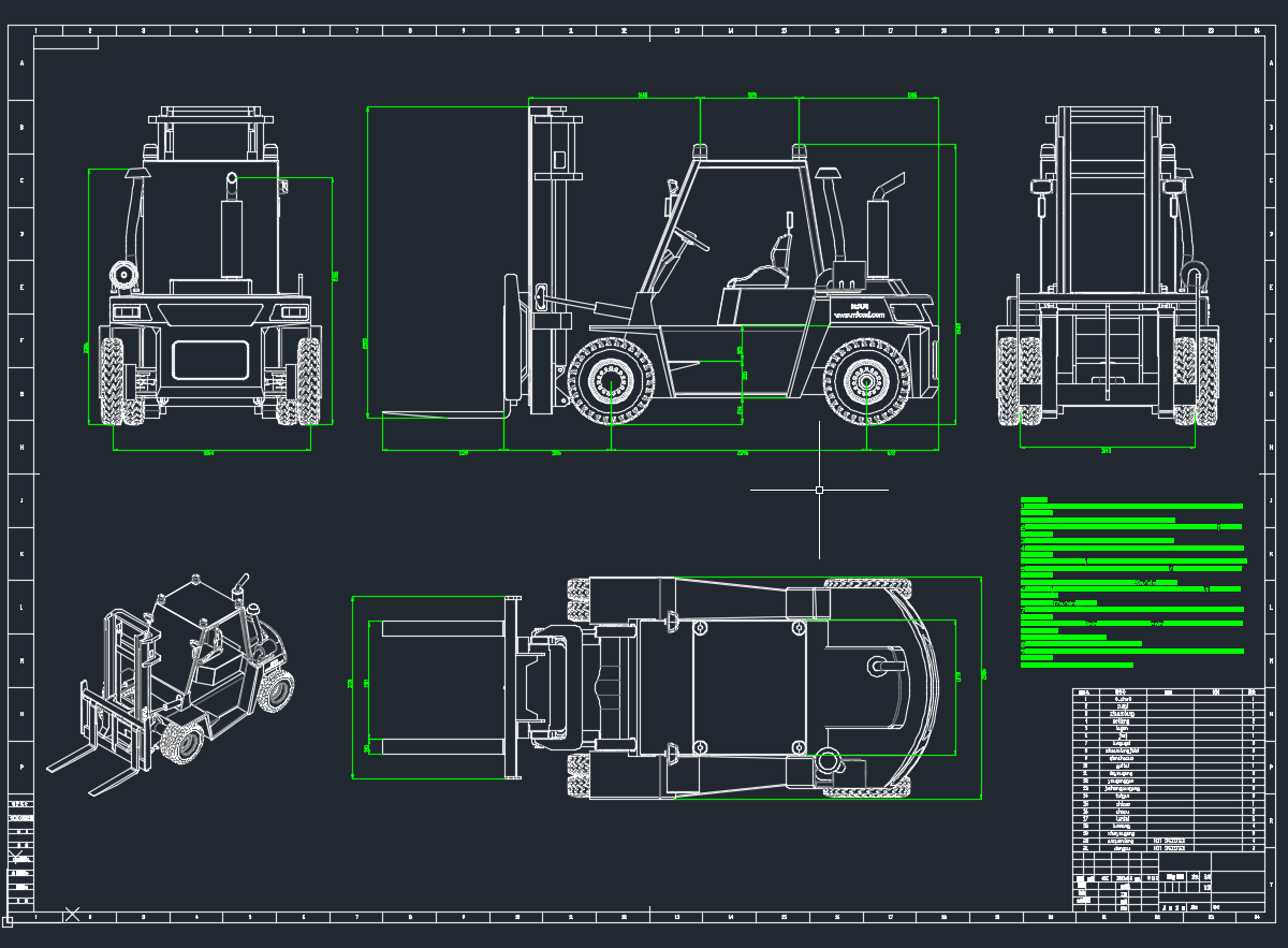 叉车二维图纸