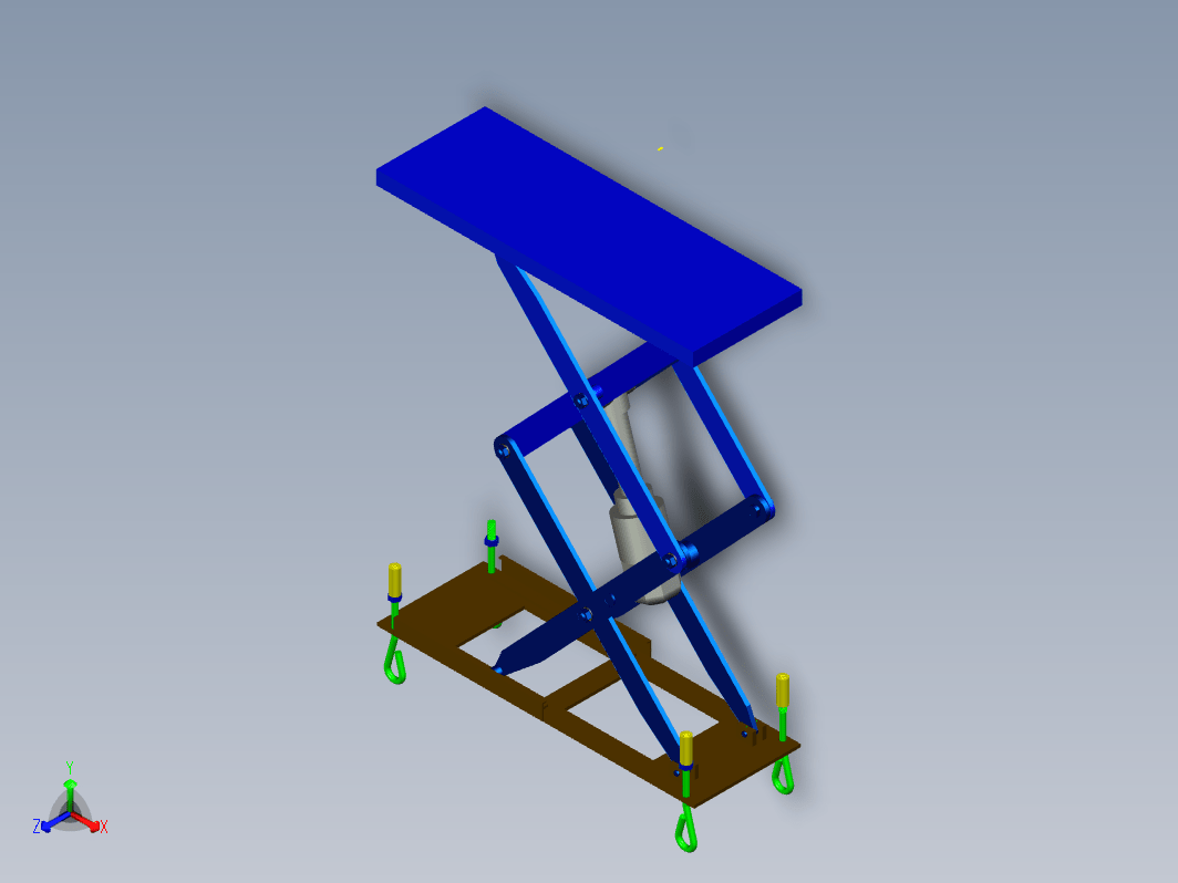 剪刀式汽车举升机三维ProE5.0+CAD+说明