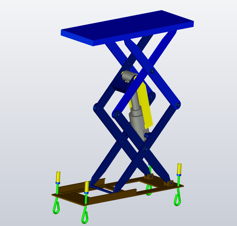 剪刀式汽车举升机三维ProE5.0+CAD+说明