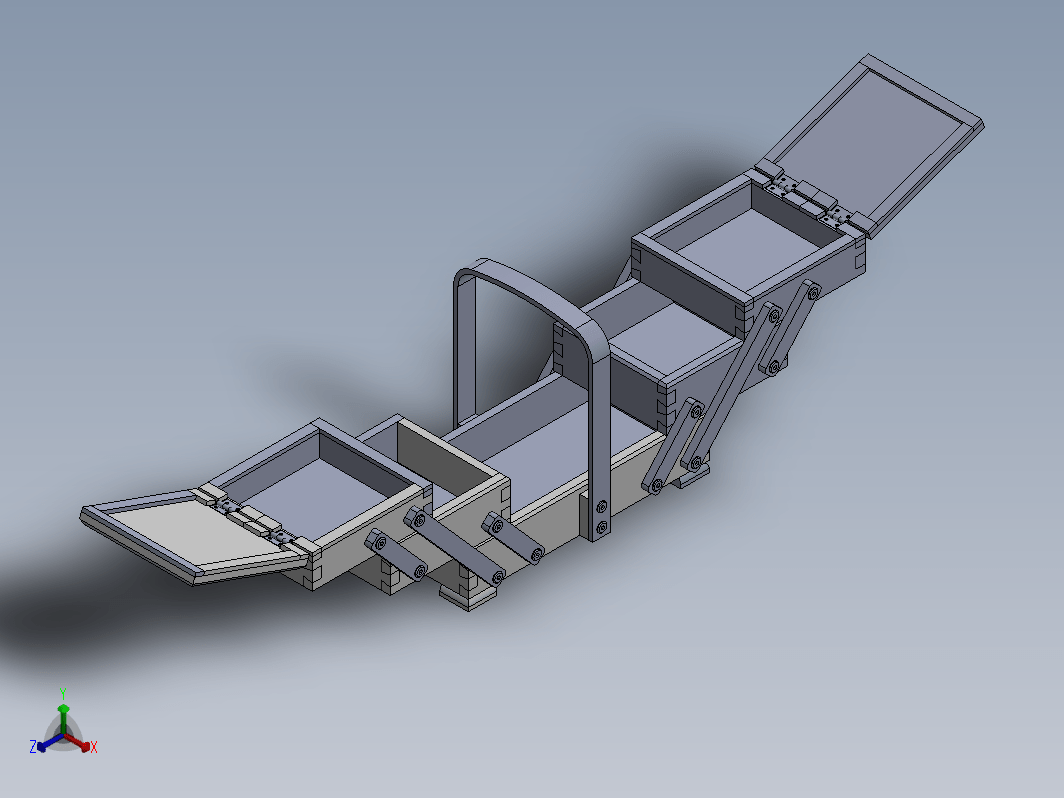 多层可折叠木盒结构3D图纸+Solidworks设计