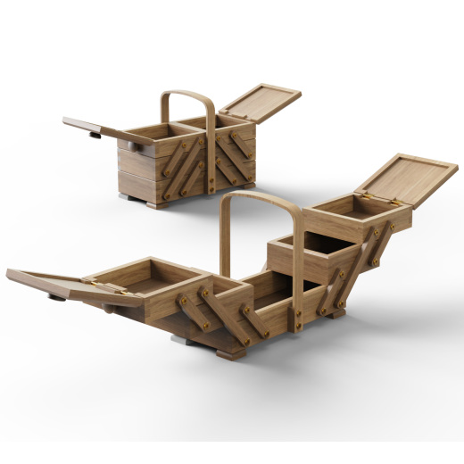 多层可折叠木盒结构3D图纸+Solidworks设计缩略图