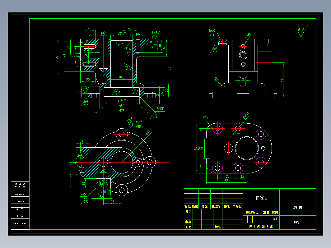 壳体零件图CAD