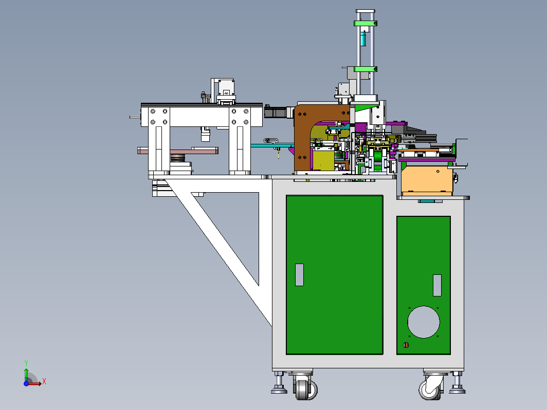 一种电池手工上料贴帽机，手工摆料盘，不停机上料