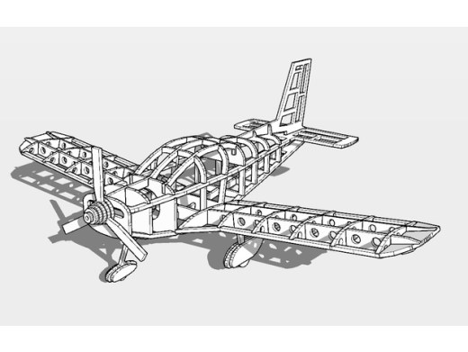 Zlin Z-242飞行比例模型激光雕刻图缩略图