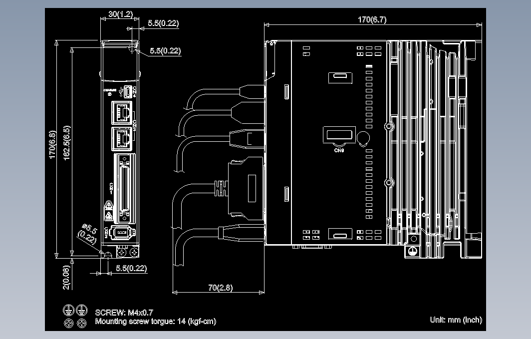 伺服电机ASD-A3-0121- M图纸