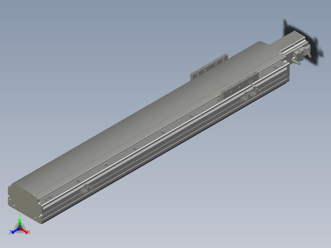 2019 新款120mm宽度双导轨单轴精密直线模组模型.120BS.L600.400W.3D