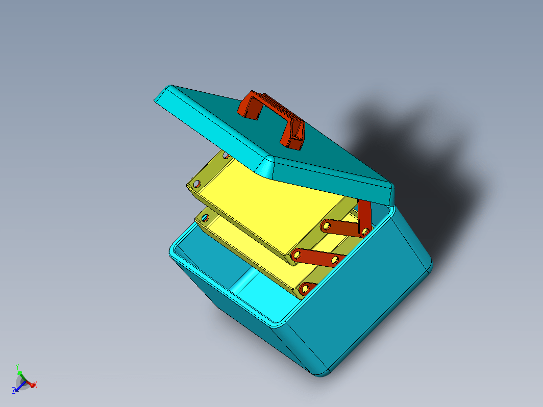 折叠三层工具箱