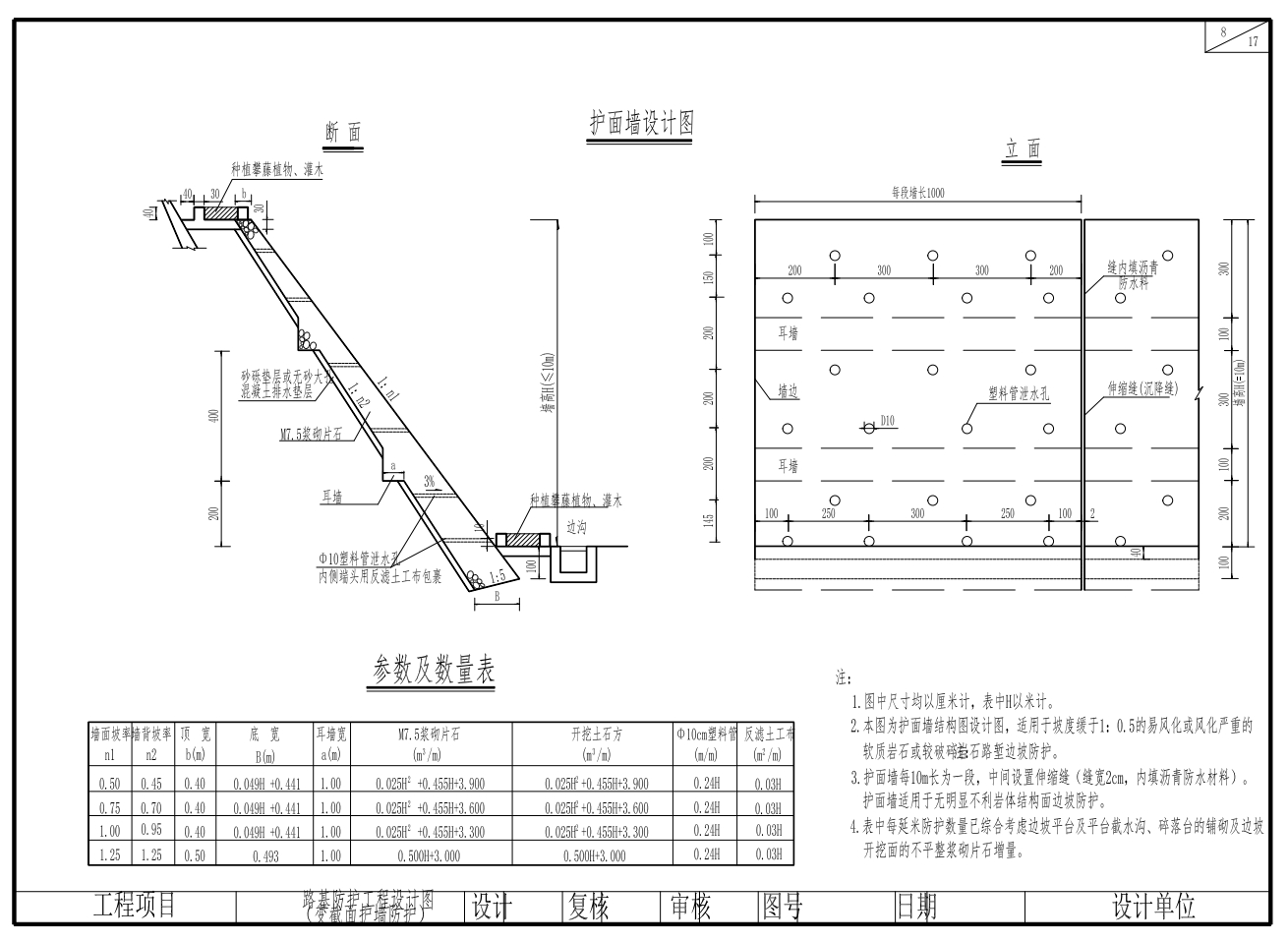 水土保持护坡及路基防护工程设计节点详图CAD