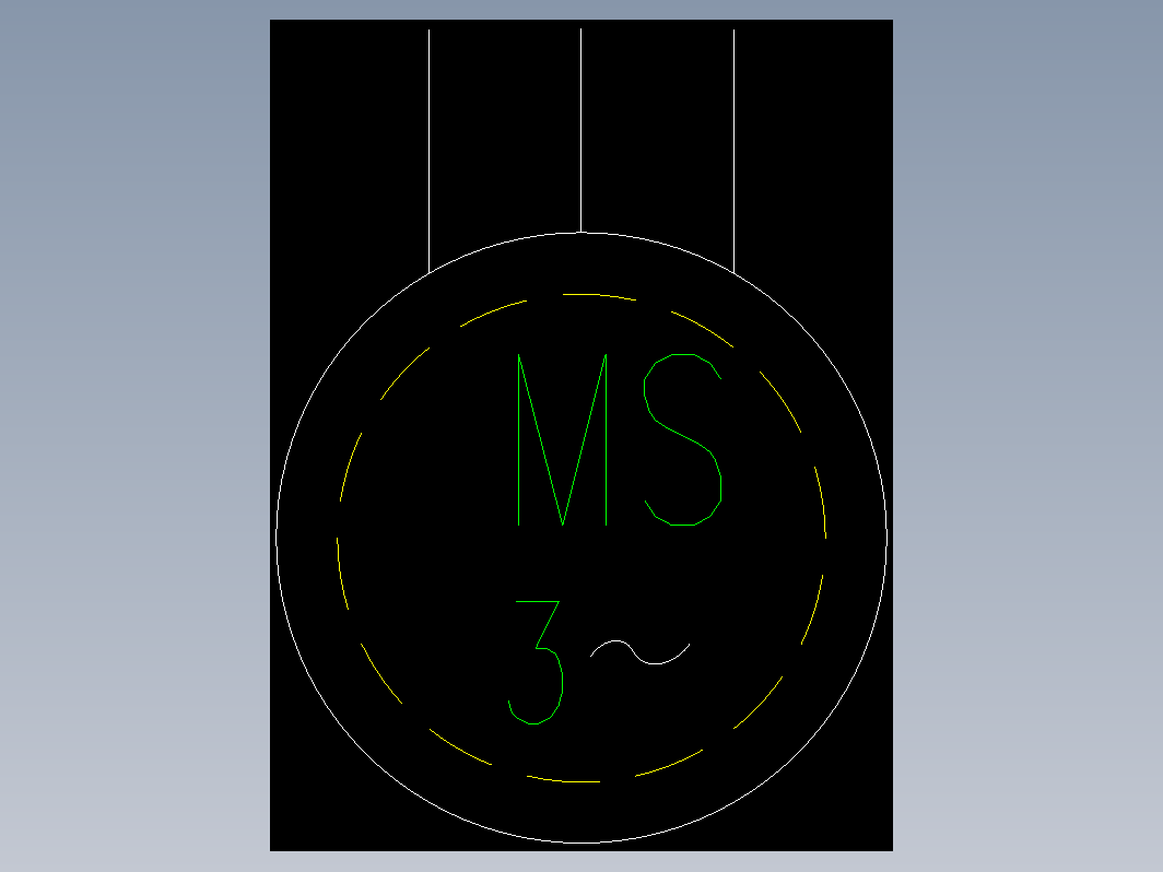 电气符号  三相磁滞同步电动机 (gb4728_8_2E.9)