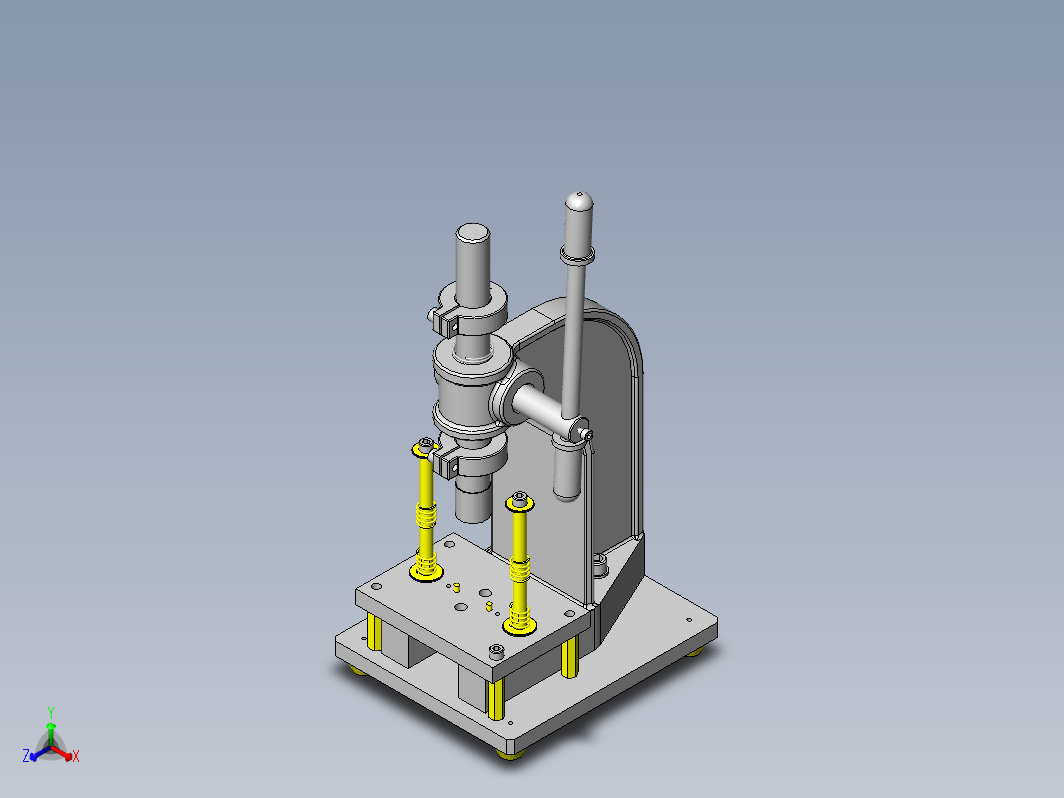 使用齿条式冲床的手动简易开孔夹具