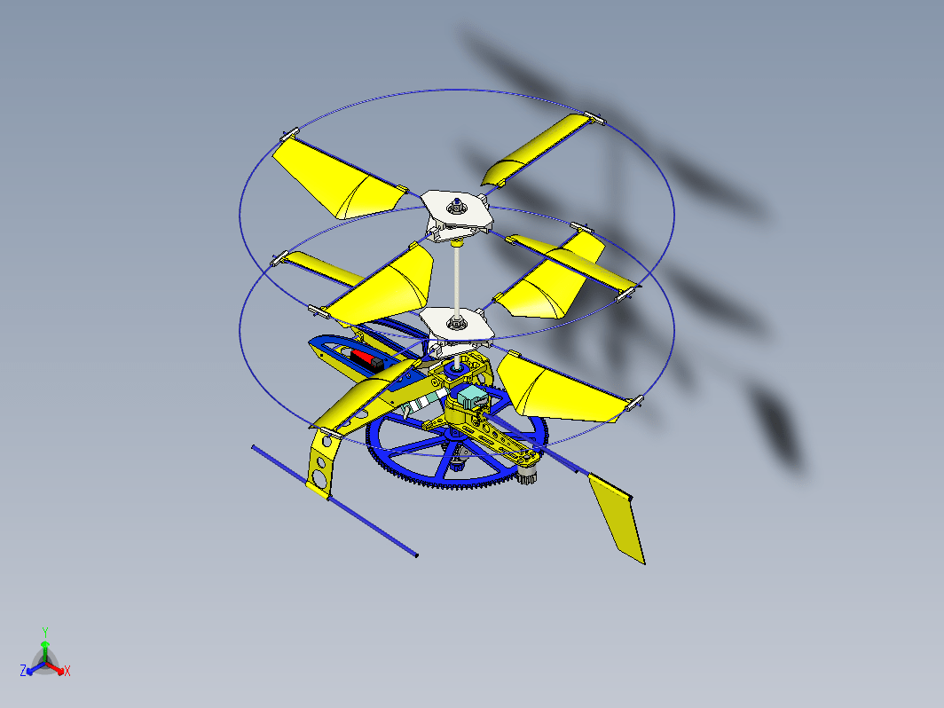 同轴单电机RC直升机结构