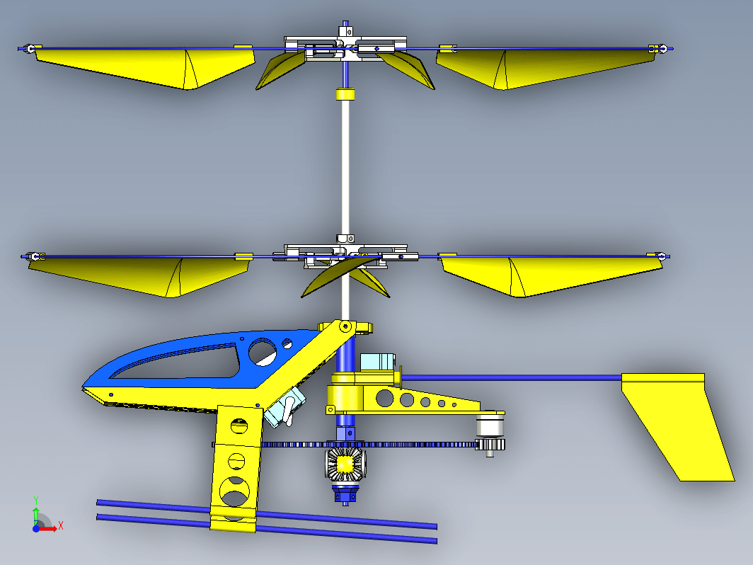 同轴单电机RC直升机结构