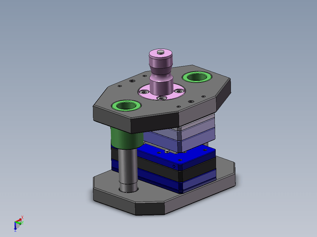 Punching Die冲模3D数模图纸 Solidworks设计附STEP IGS