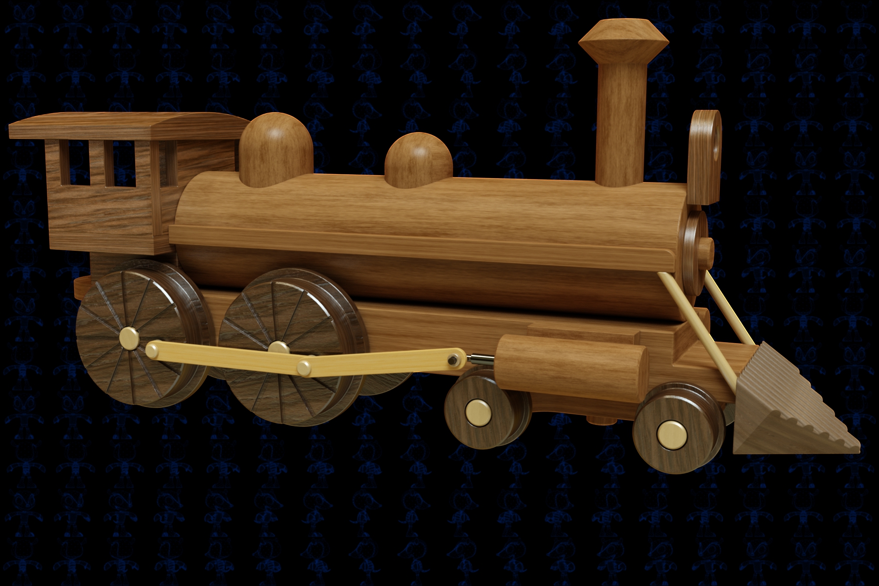 木制火车头玩具模型