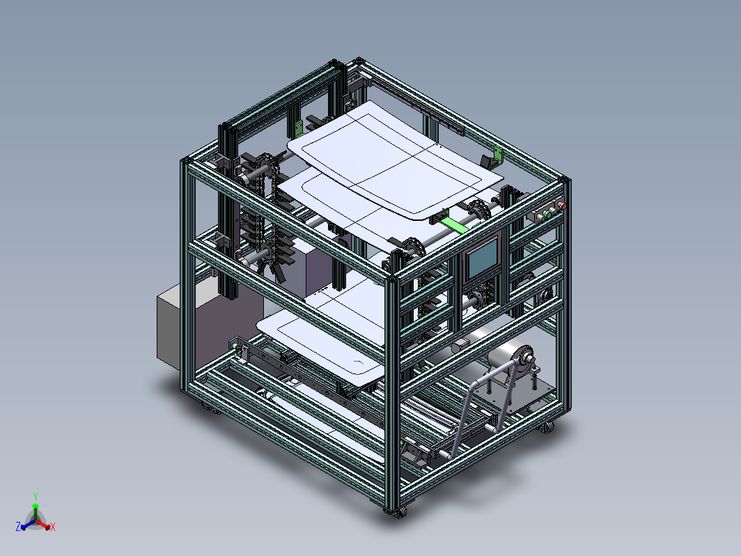 汽车玻璃延时料架设备3D数模+BOM+设计说明书