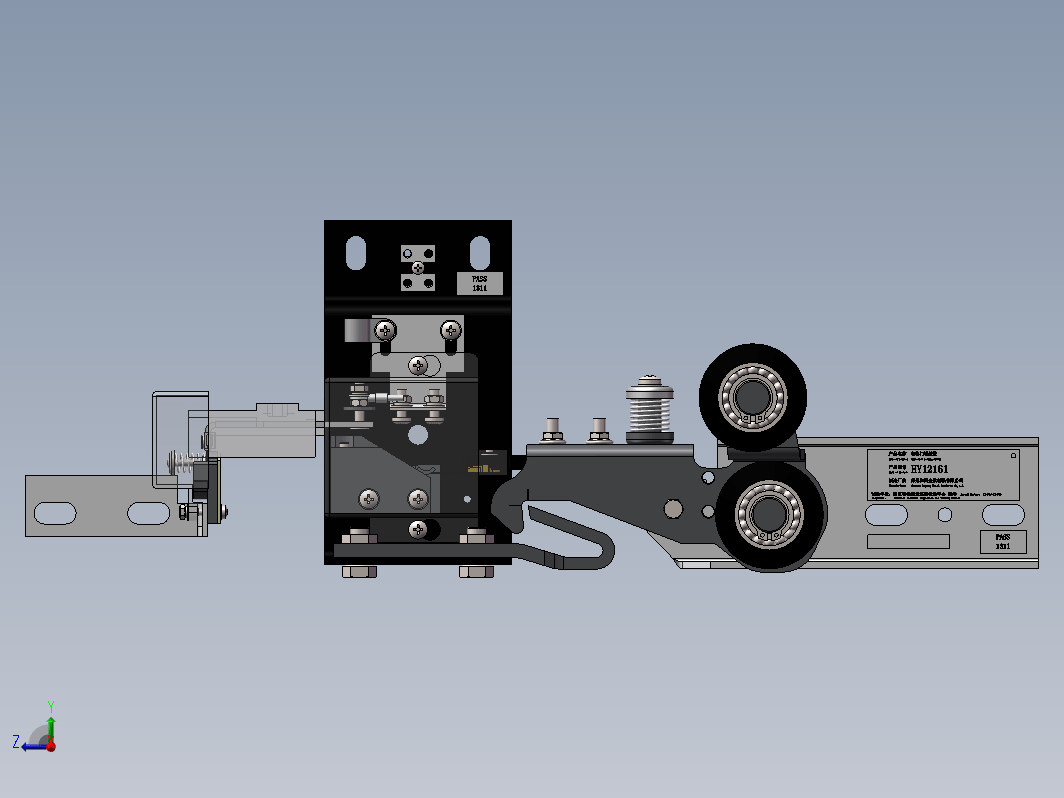 电梯厅门161门锁3D