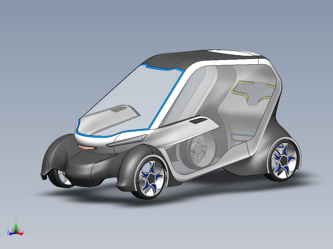 市内小型双位小轿车外壳造型