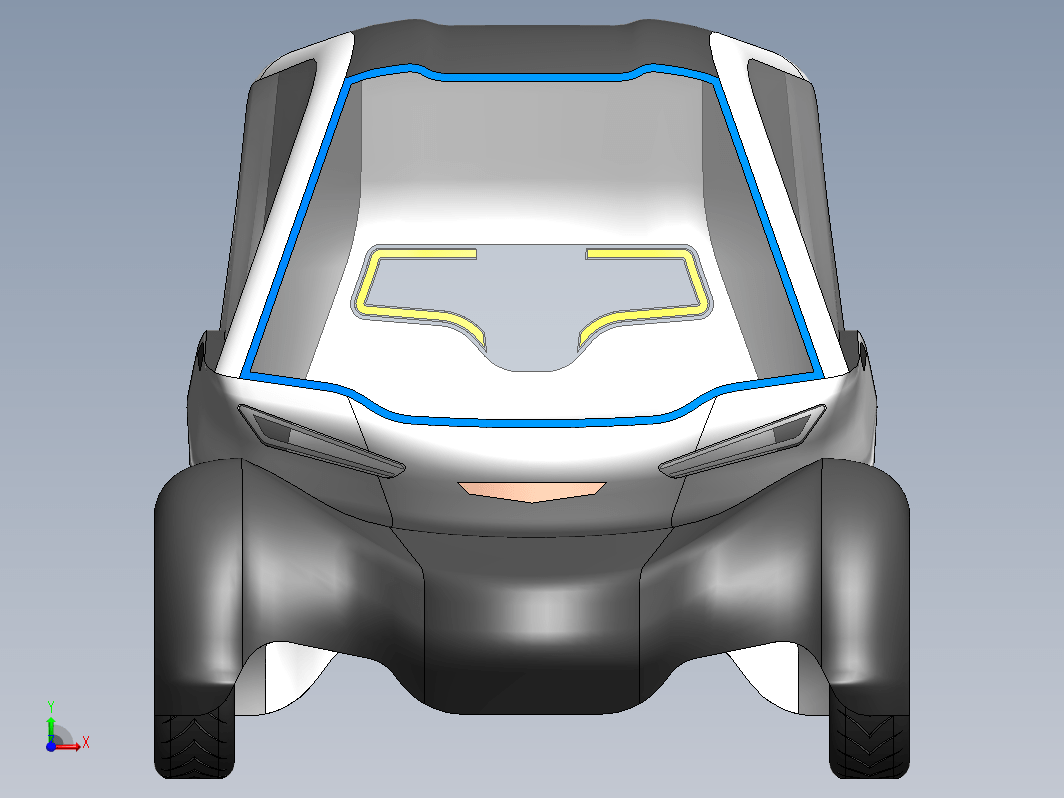 市内小型双位小轿车外壳造型