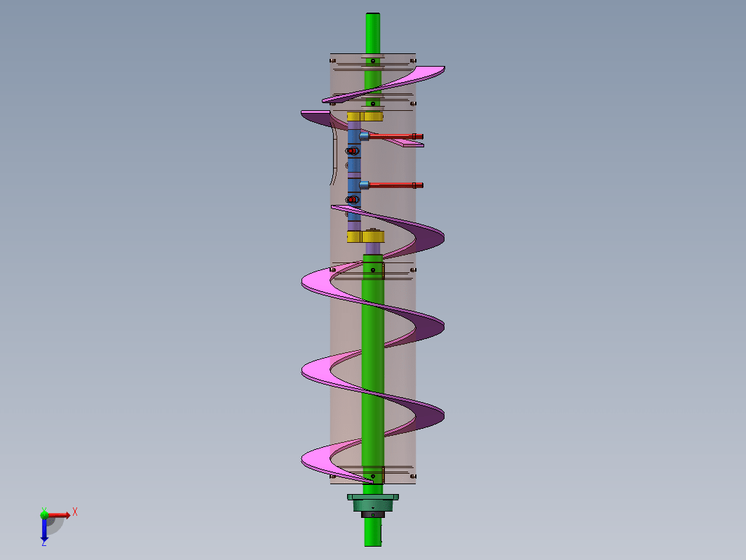 联合收割机割台绞龙设计三维SW2016带参+CAD+说明书