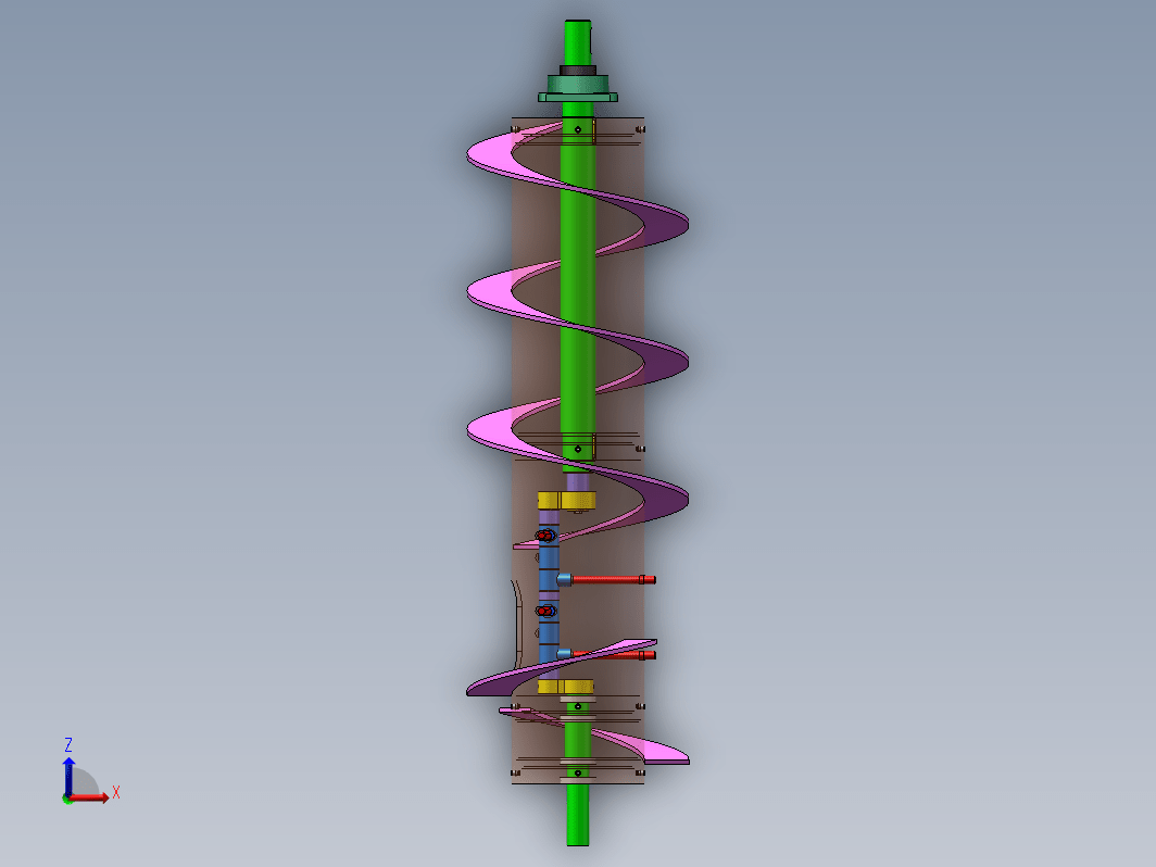 联合收割机割台绞龙设计三维SW2016带参+CAD+说明书