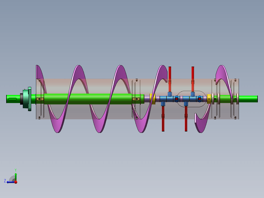 联合收割机割台绞龙设计三维SW2016带参+CAD+说明书