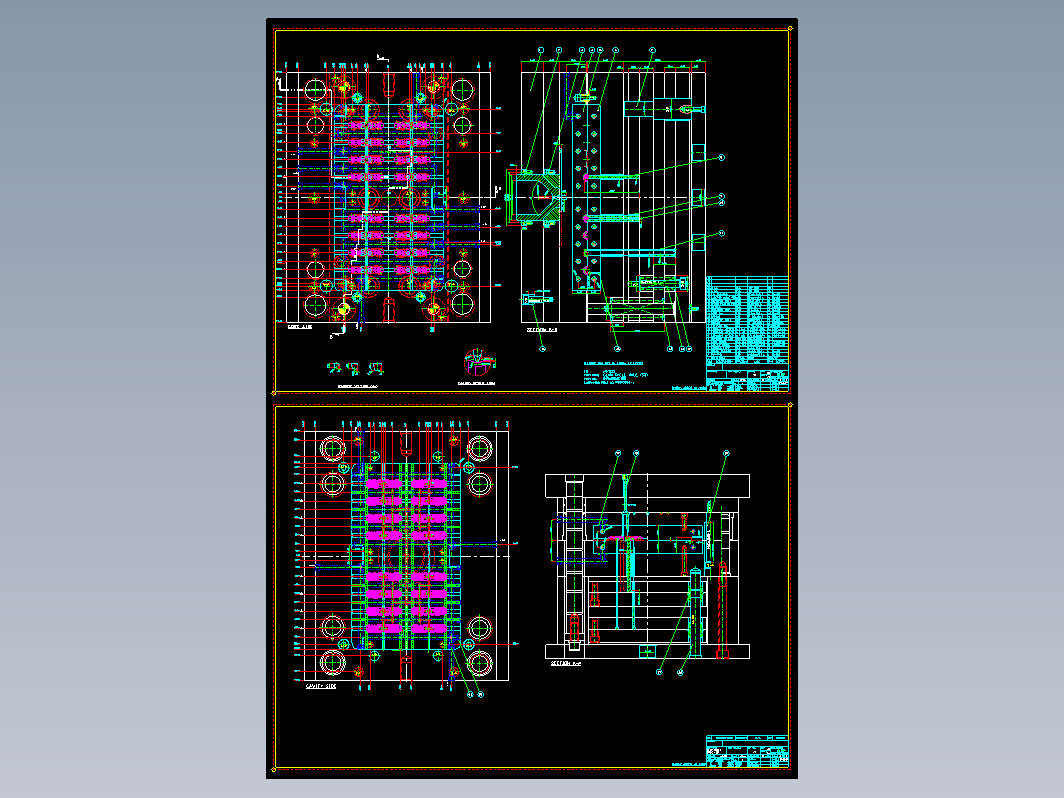 模具结构图—013两次顶出