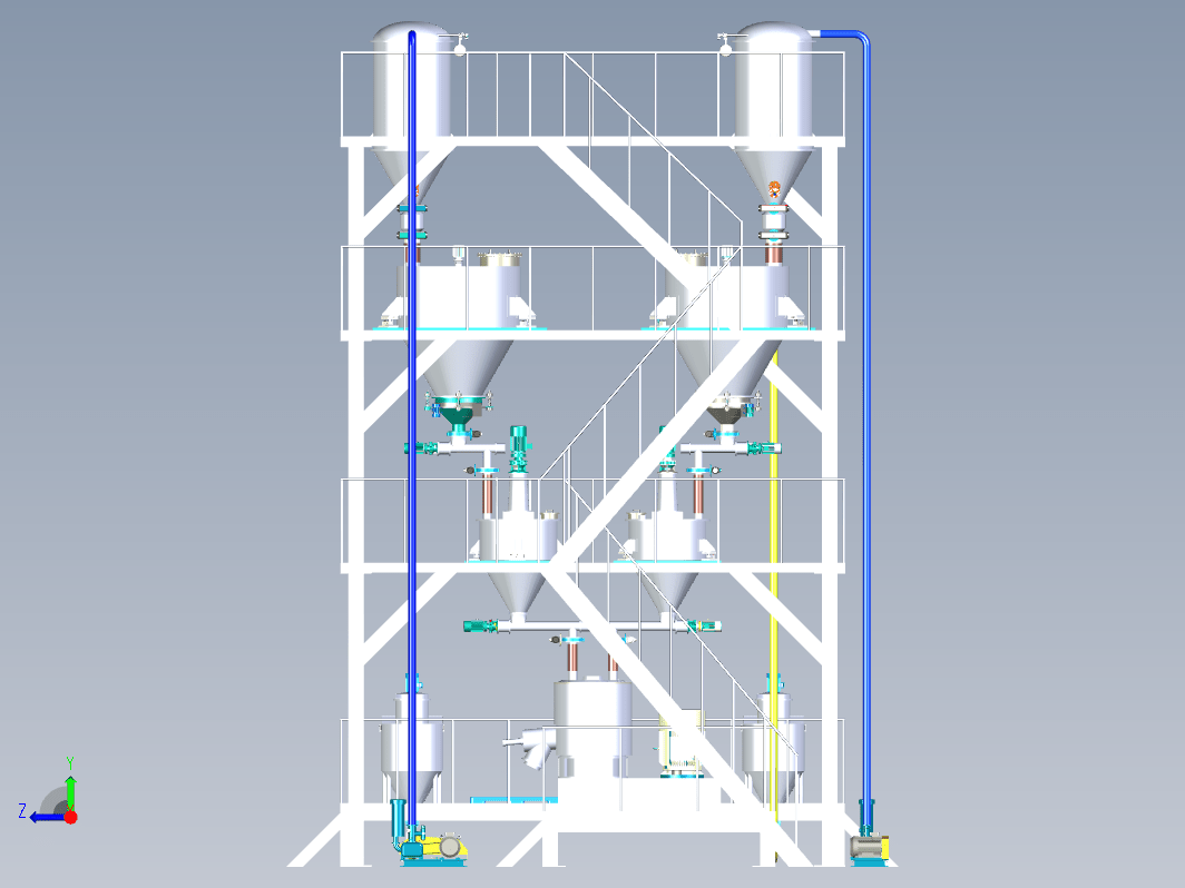 配料输送混料产线设计三维