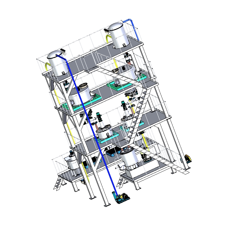 配料输送混料产线设计三维