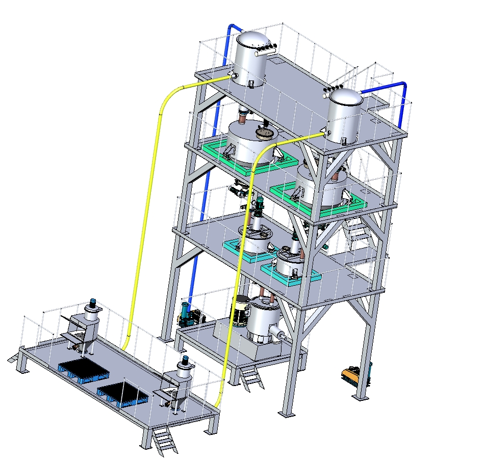 配料输送混料产线设计三维