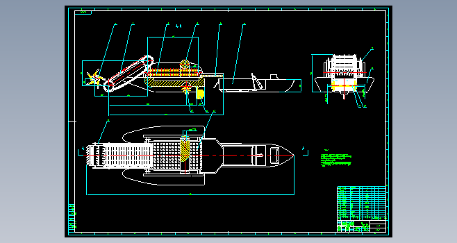 垃圾清理船图CAD