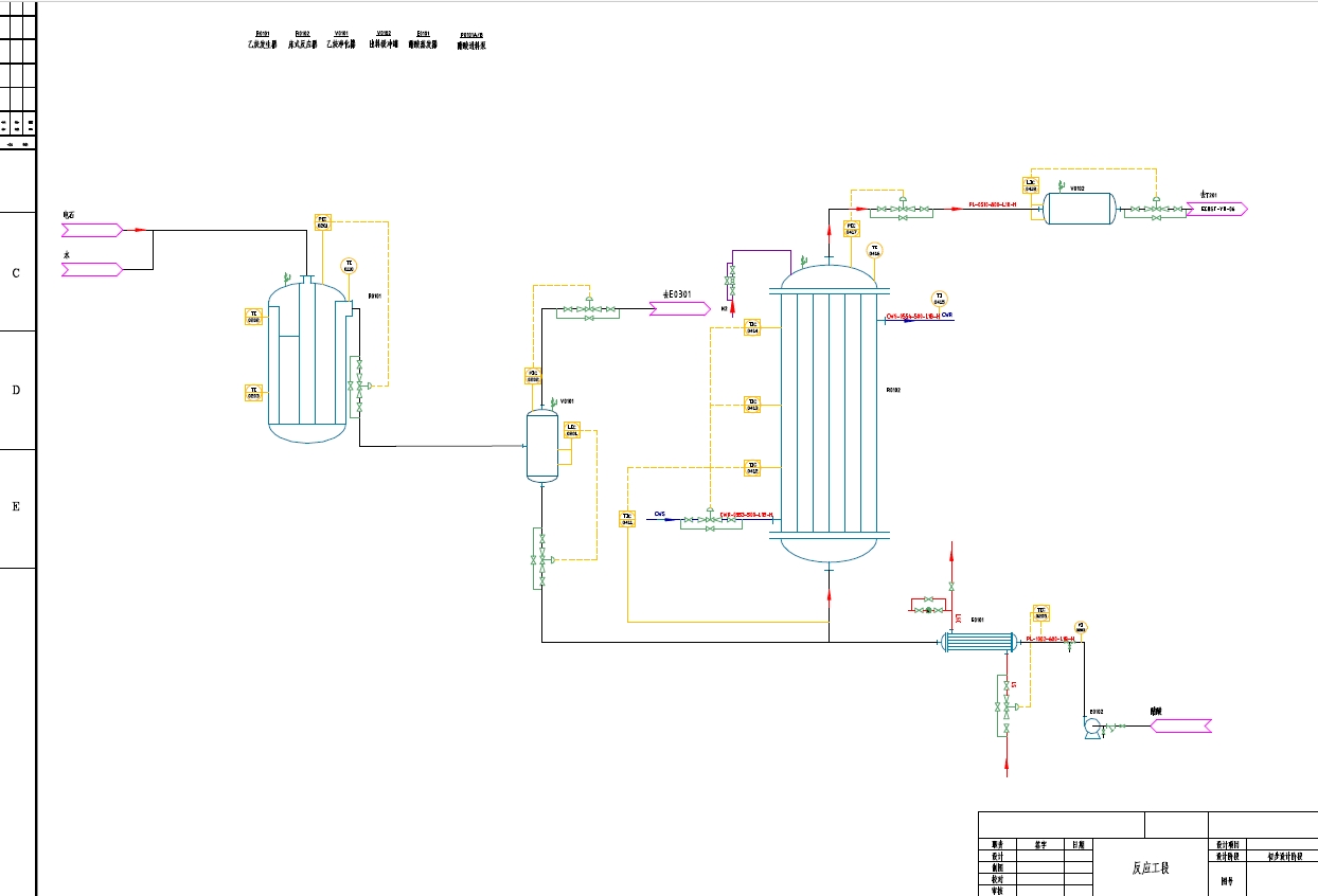 醋酸乙烯流程图CAD图纸