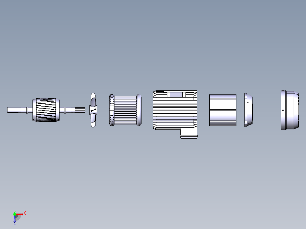 交流电动机爆炸图 AC Electric Motor