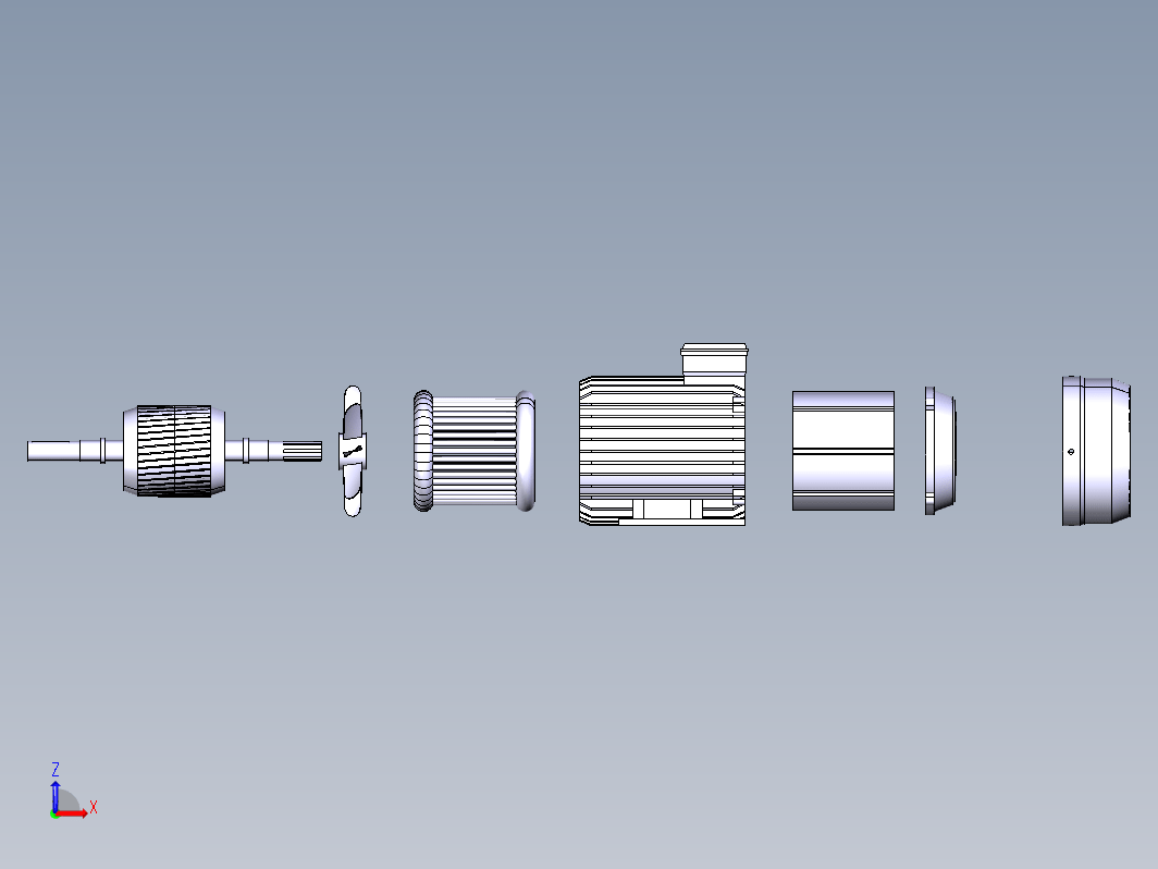 交流电动机爆炸图 AC Electric Motor