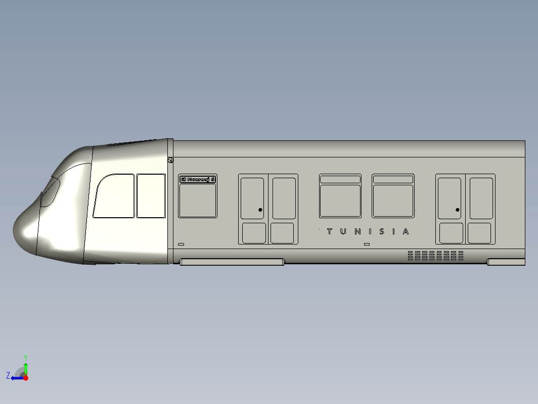 TUNISIAN tramway电车头模型